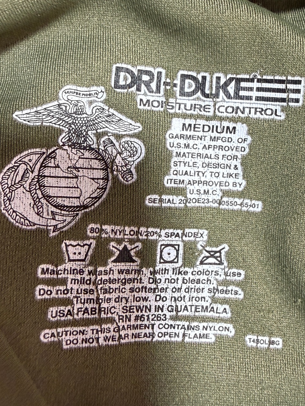 Dri Duke Olive Green Moisture Control Performance Tee USMC Approved Women’s M - Picture 8 of 8